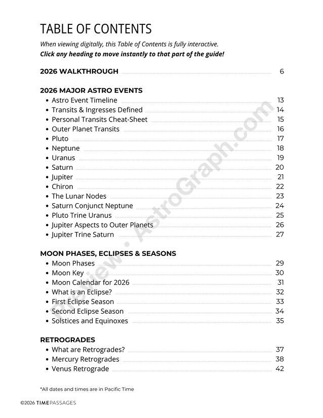 Preview page 2: Table of Contents